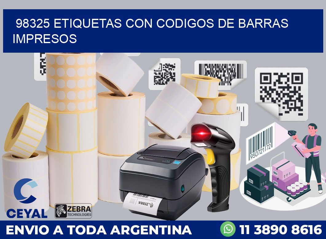 98325 ETIQUETAS CON CODIGOS DE BARRAS IMPRESOS