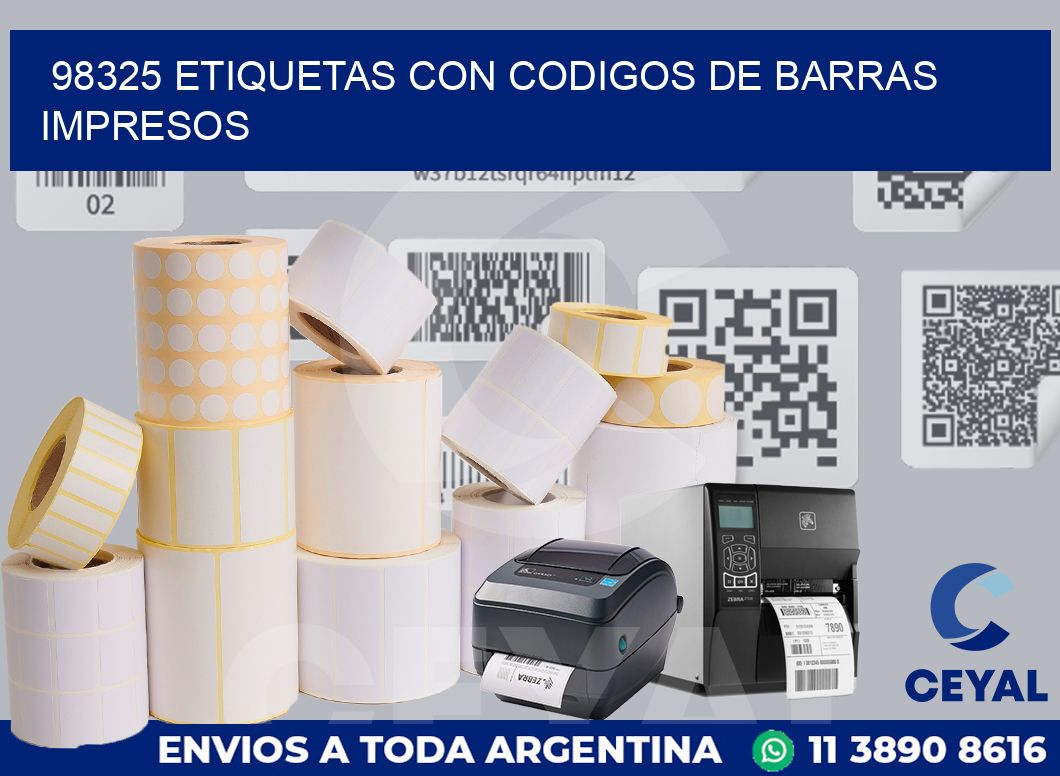 98325 ETIQUETAS CON CODIGOS DE BARRAS IMPRESOS