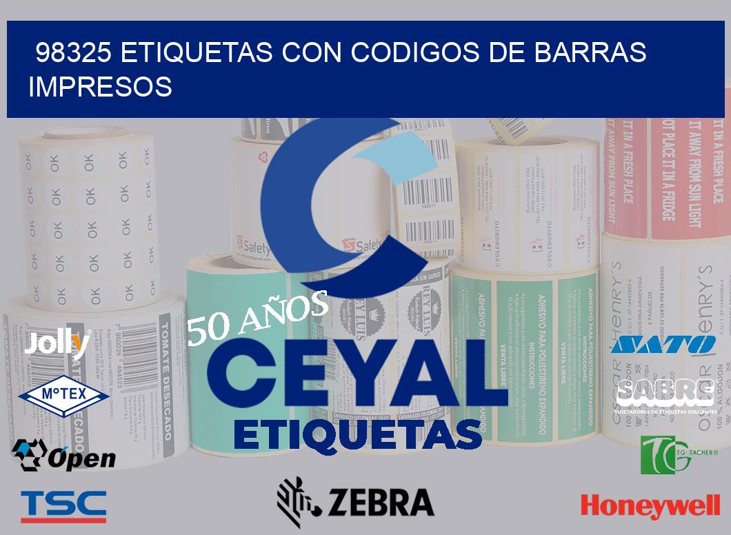 98325 ETIQUETAS CON CODIGOS DE BARRAS IMPRESOS