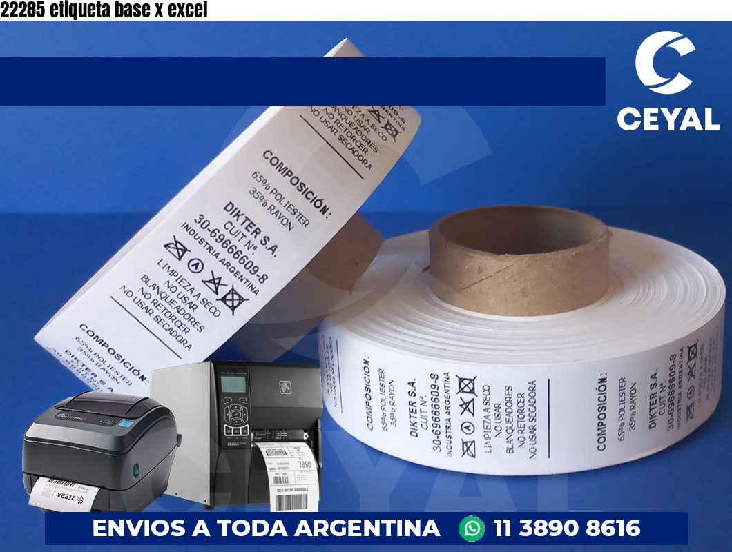 22285 etiqueta base x excel