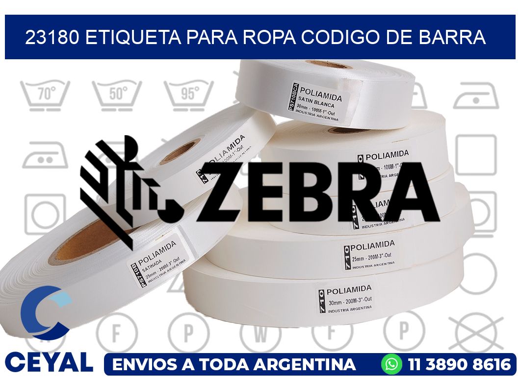 23180 ETIQUETA PARA ROPA CODIGO DE BARRA