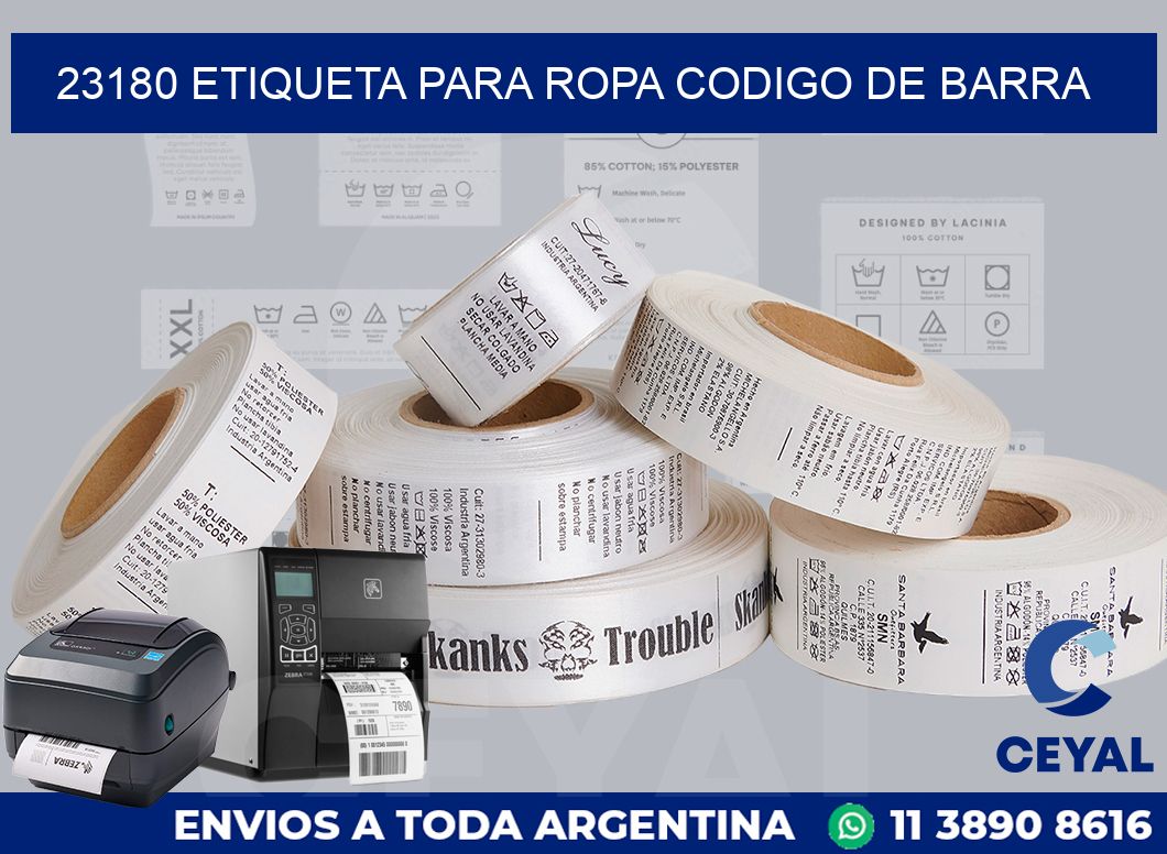 23180 ETIQUETA PARA ROPA CODIGO DE BARRA