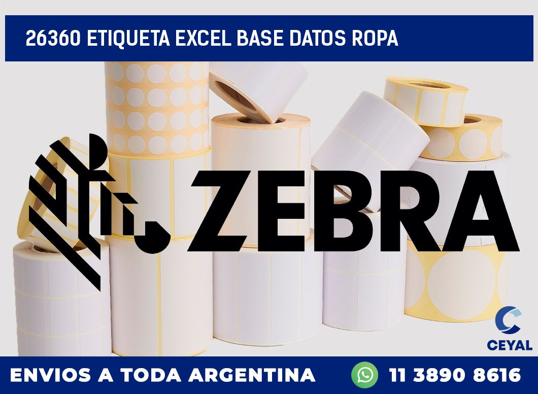 26360 etiqueta excel base datos ropa