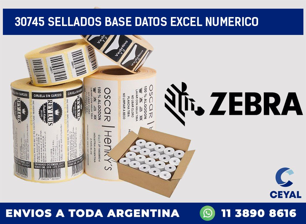 30745 sellados base datos excel numerico