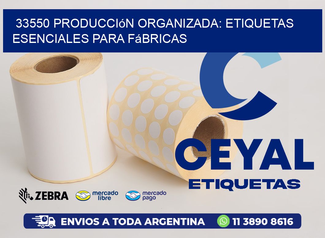 33550 Producción Organizada: Etiquetas Esenciales para Fábricas