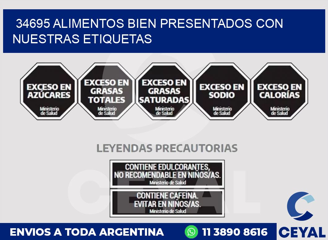 34695 ALIMENTOS BIEN PRESENTADOS CON NUESTRAS ETIQUETAS