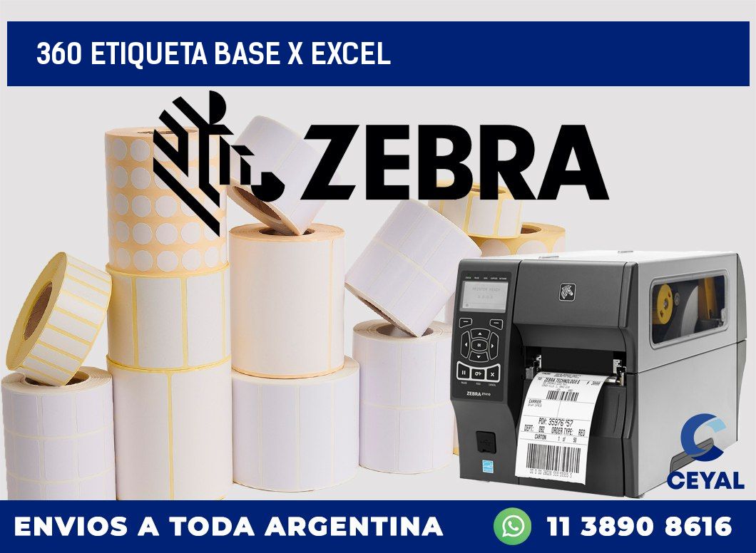 360 etiqueta base x excel