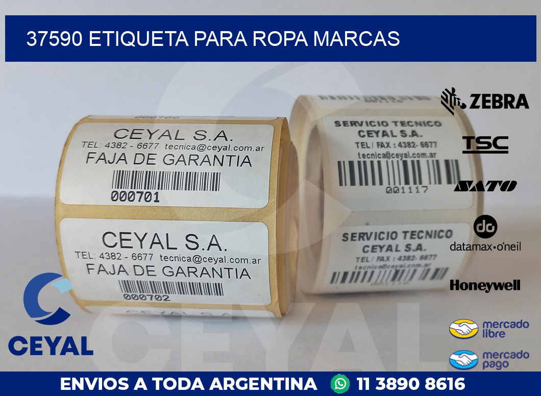37590 ETIQUETA PARA ROPA MARCAS