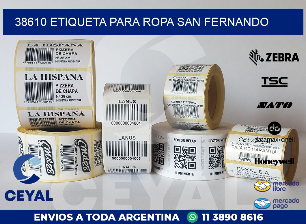38610 ETIQUETA PARA ROPA SAN FERNANDO