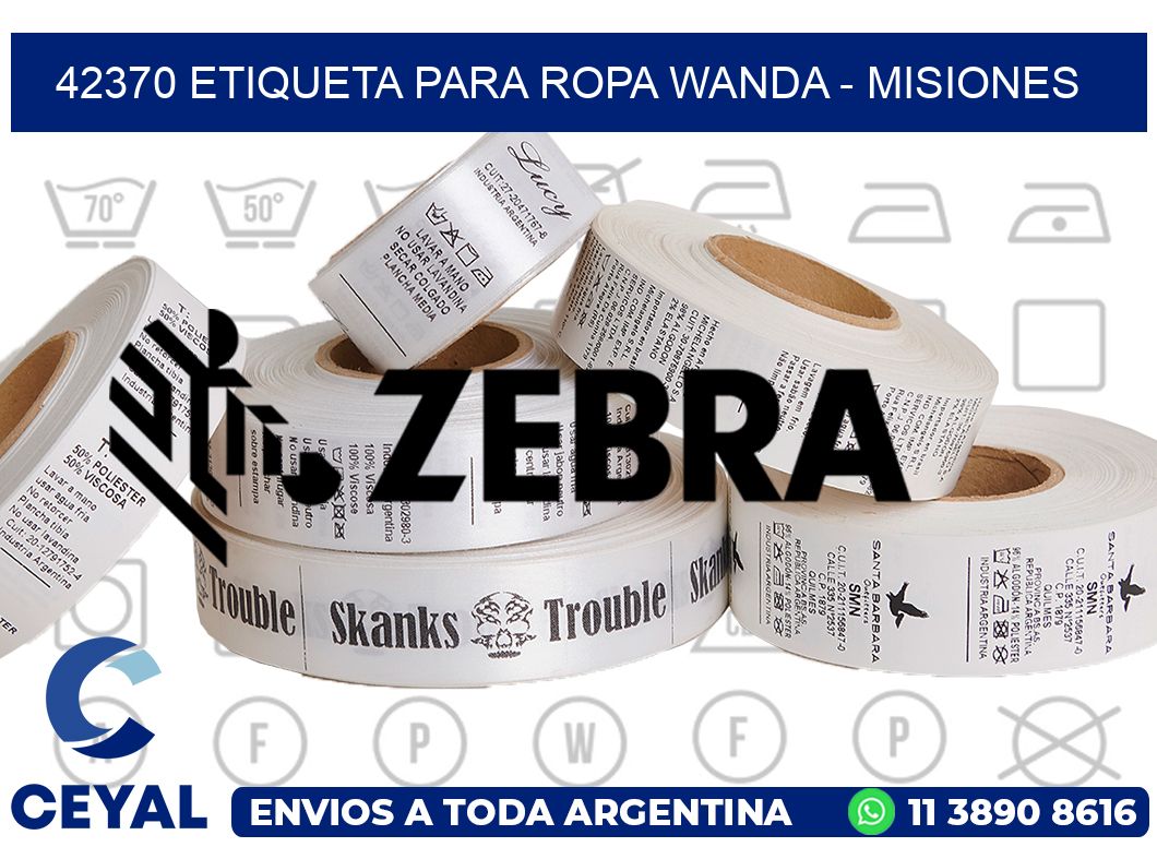 42370 ETIQUETA PARA ROPA WANDA - MISIONES