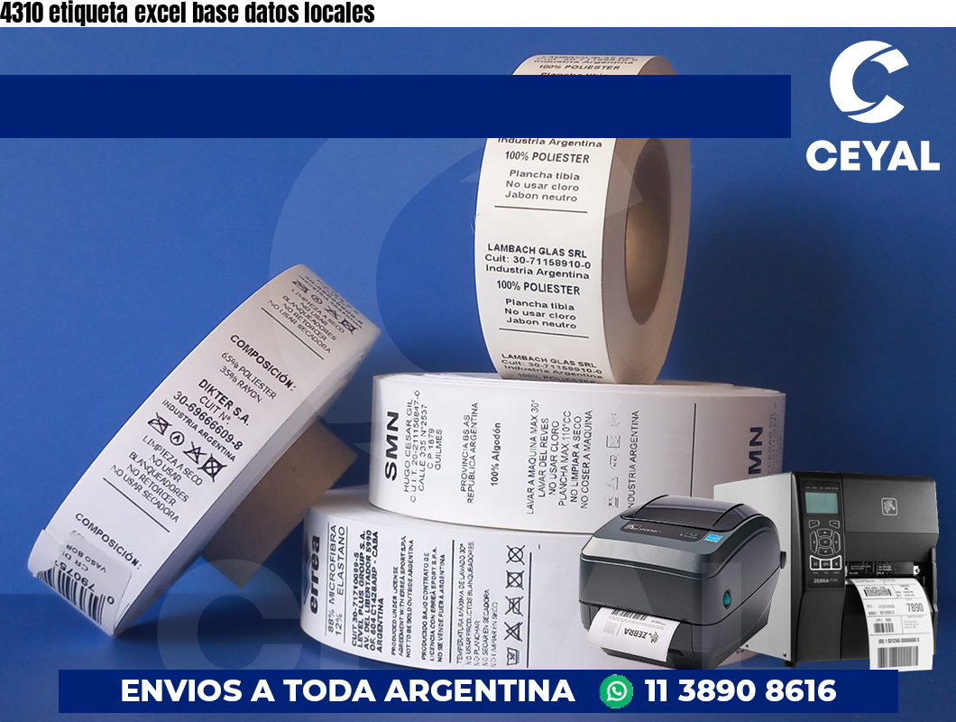 4310 etiqueta excel base datos locales
