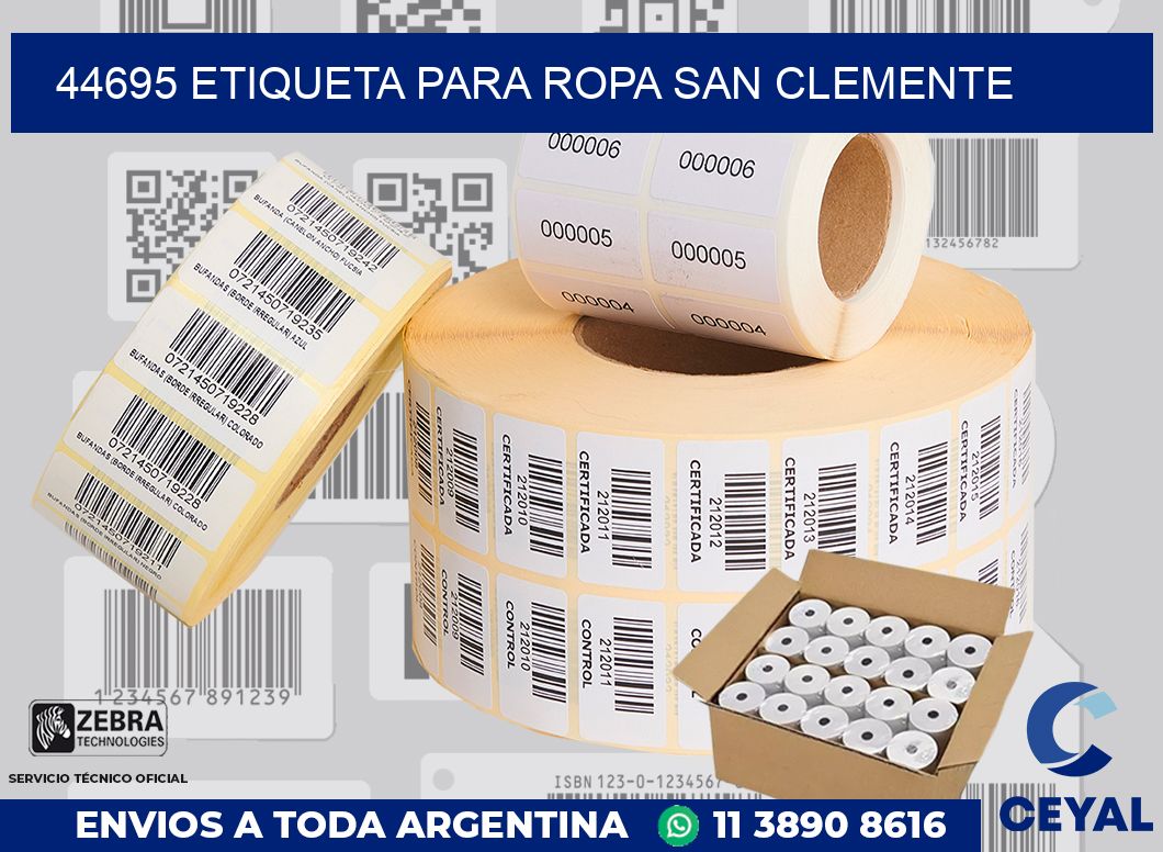 44695 ETIQUETA PARA ROPA SAN CLEMENTE