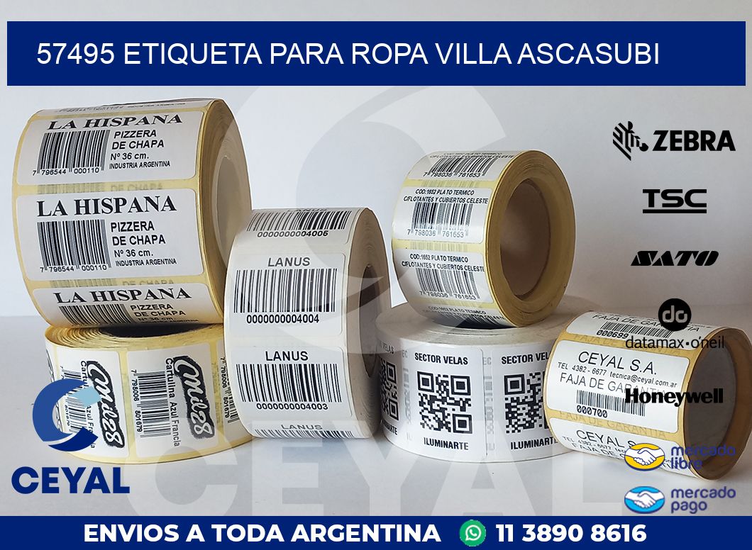 57495 ETIQUETA PARA ROPA VILLA ASCASUBI