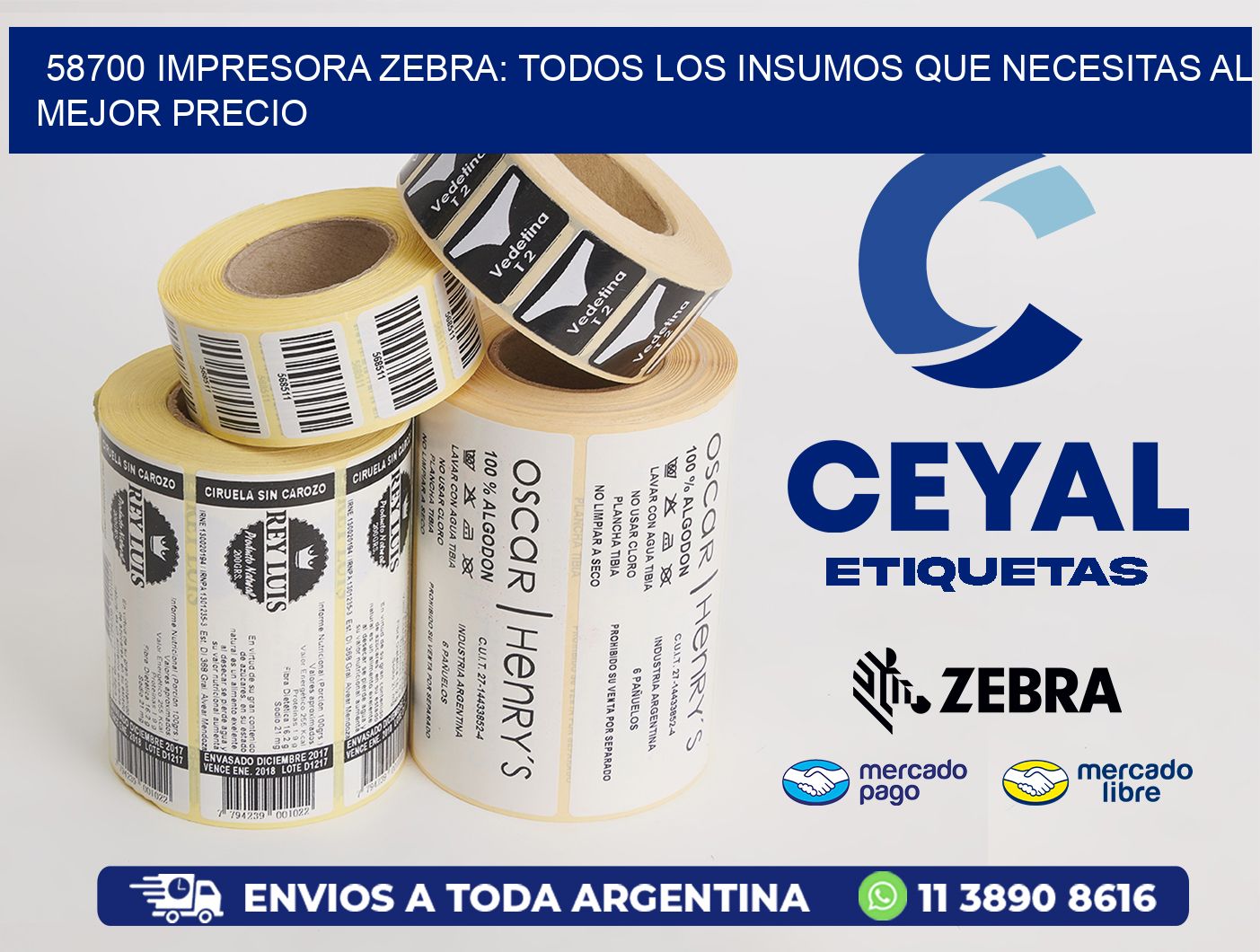 58700 IMPRESORA ZEBRA: TODOS LOS INSUMOS QUE NECESITAS AL MEJOR PRECIO