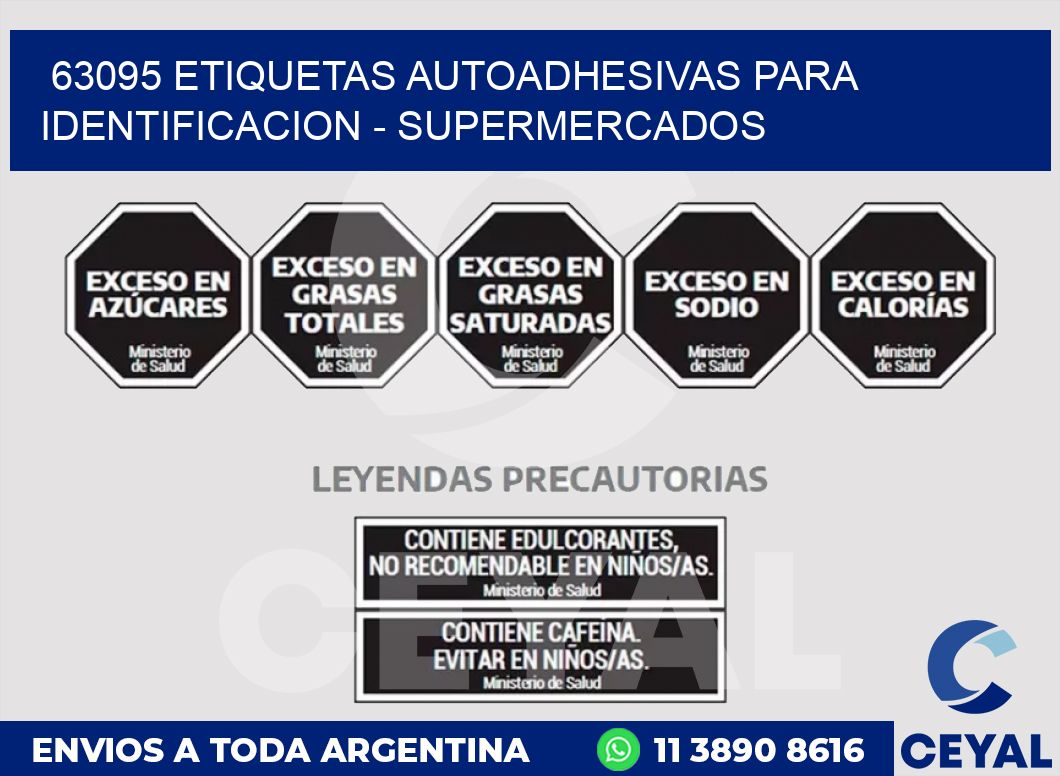 63095 ETIQUETAS AUTOADHESIVAS PARA IDENTIFICACION - SUPERMERCADOS