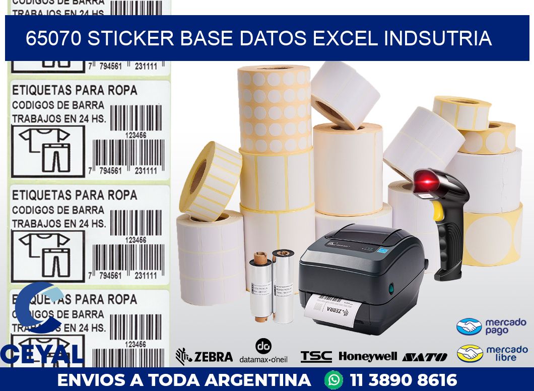 65070 sticker base datos excel indsutria