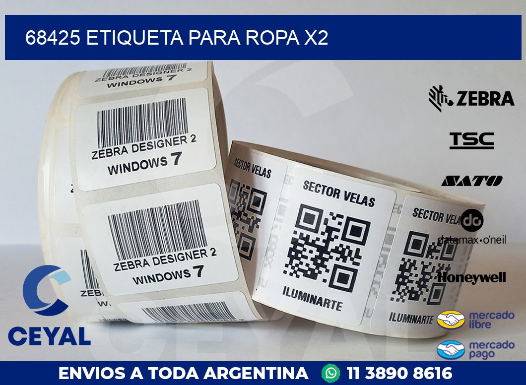 68425 ETIQUETA PARA ROPA X2