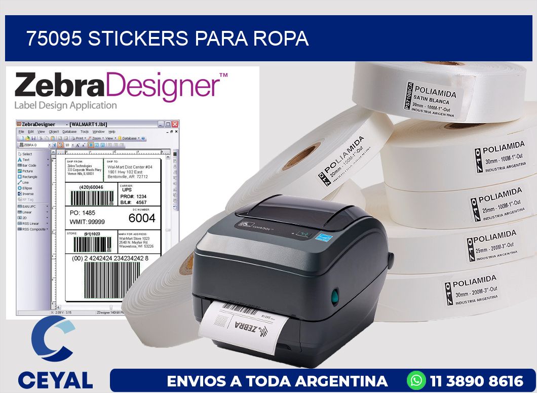 75095 STICKERS PARA ROPA