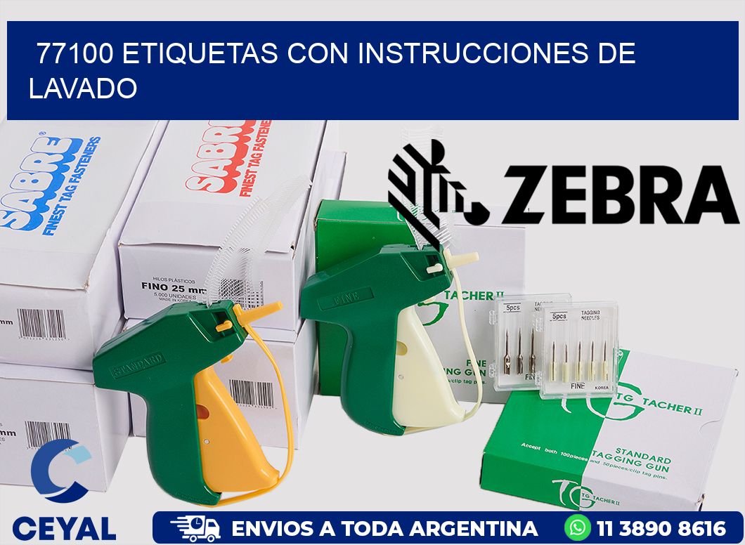 77100 ETIQUETAS CON INSTRUCCIONES DE LAVADO