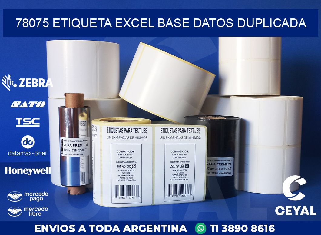 78075 etiqueta excel base datos duplicada