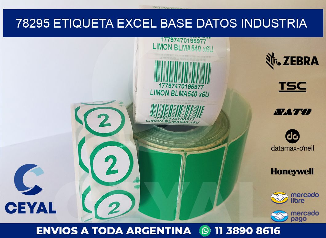 78295 etiqueta excel base datos industria