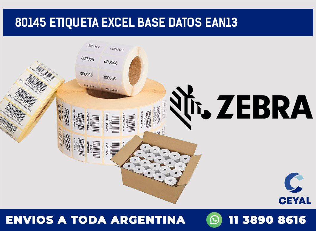 80145 etiqueta excel base datos ean13