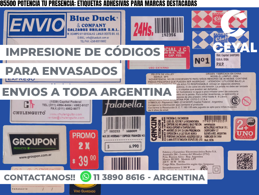 85500 POTENCIA TU PRESENCIA: ETIQUETAS ADHESIVAS PARA MARCAS DESTACADAS
