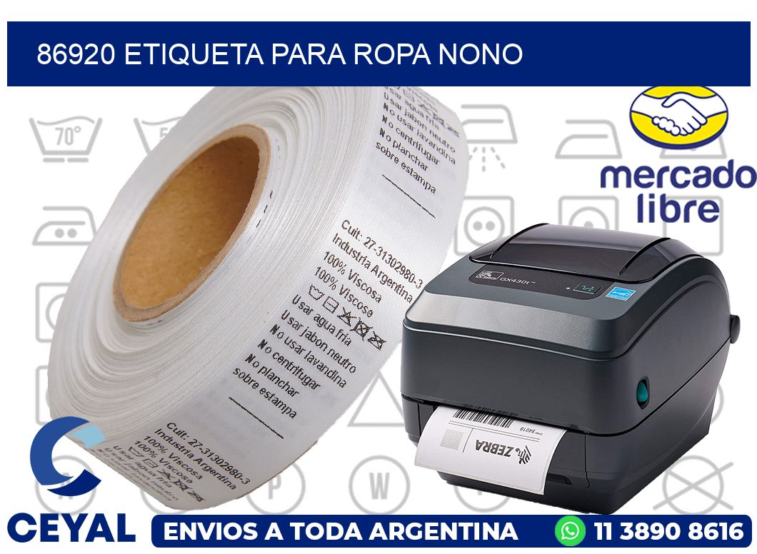 86920 ETIQUETA PARA ROPA NONO