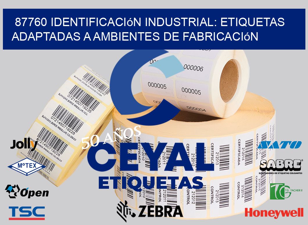 87760 Identificación Industrial: Etiquetas Adaptadas a Ambientes de Fabricación