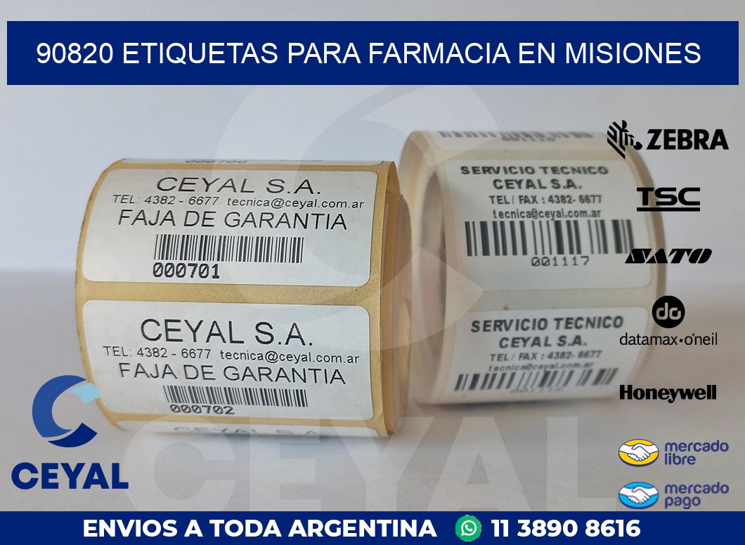 90820 ETIQUETAS PARA FARMACIA EN MISIONES