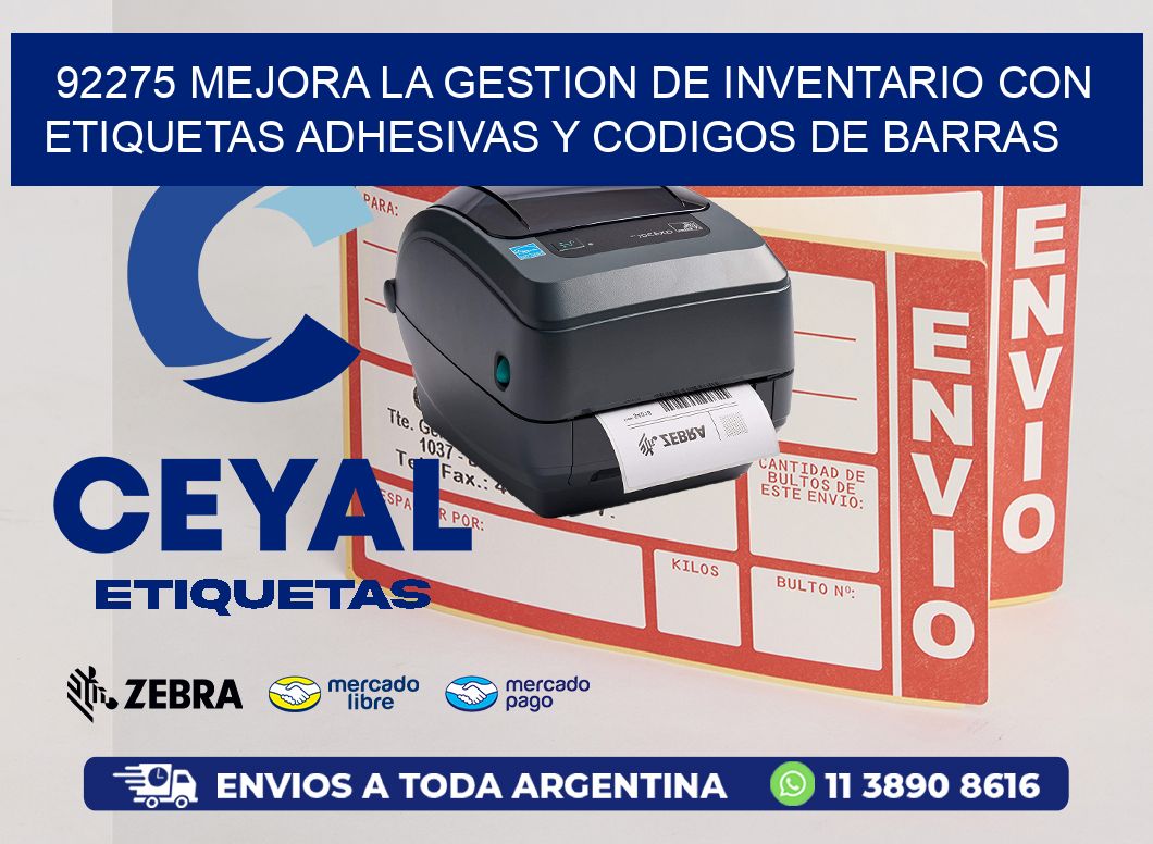 92275 MEJORA LA GESTION DE INVENTARIO CON ETIQUETAS ADHESIVAS Y CODIGOS DE BARRAS