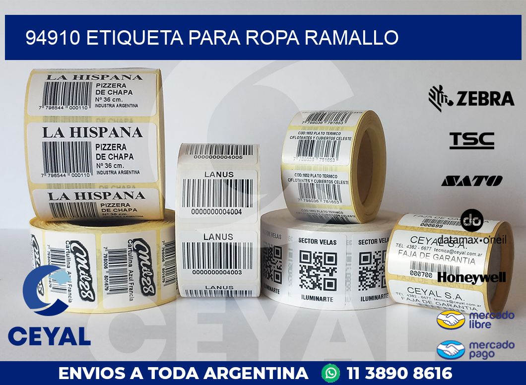 94910 ETIQUETA PARA ROPA RAMALLO