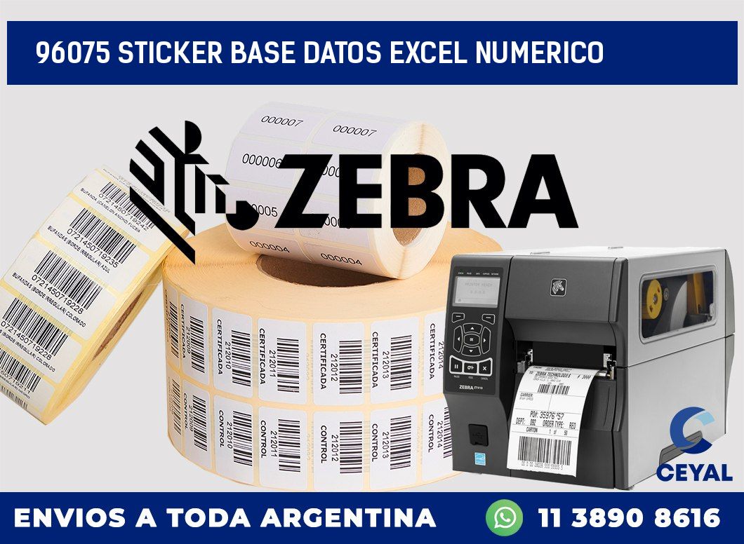 96075 sticker base datos excel numerico