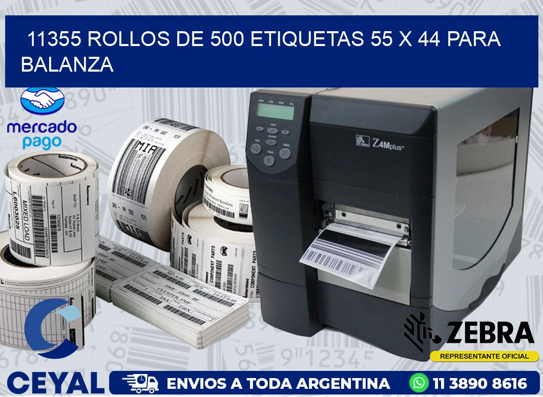 11355 ROLLOS DE 500 ETIQUETAS 55 X 44 PARA BALANZA