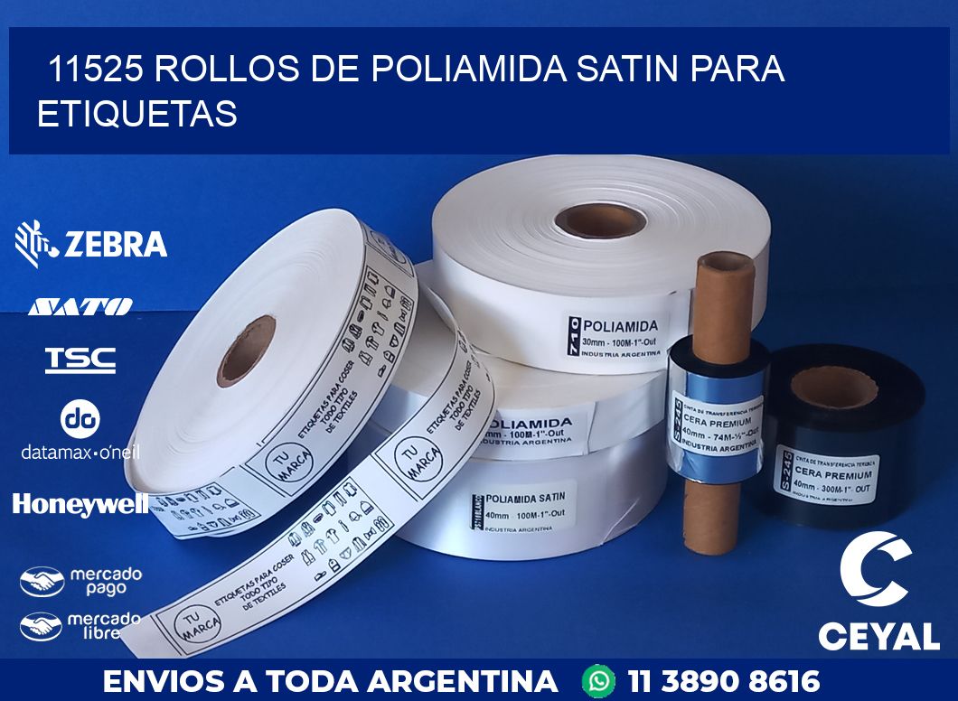 11525 ROLLOS DE POLIAMIDA SATIN PARA ETIQUETAS