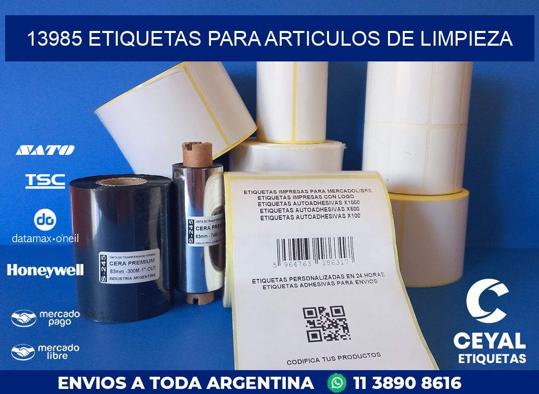 13985 ETIQUETAS PARA ARTICULOS DE LIMPIEZA
