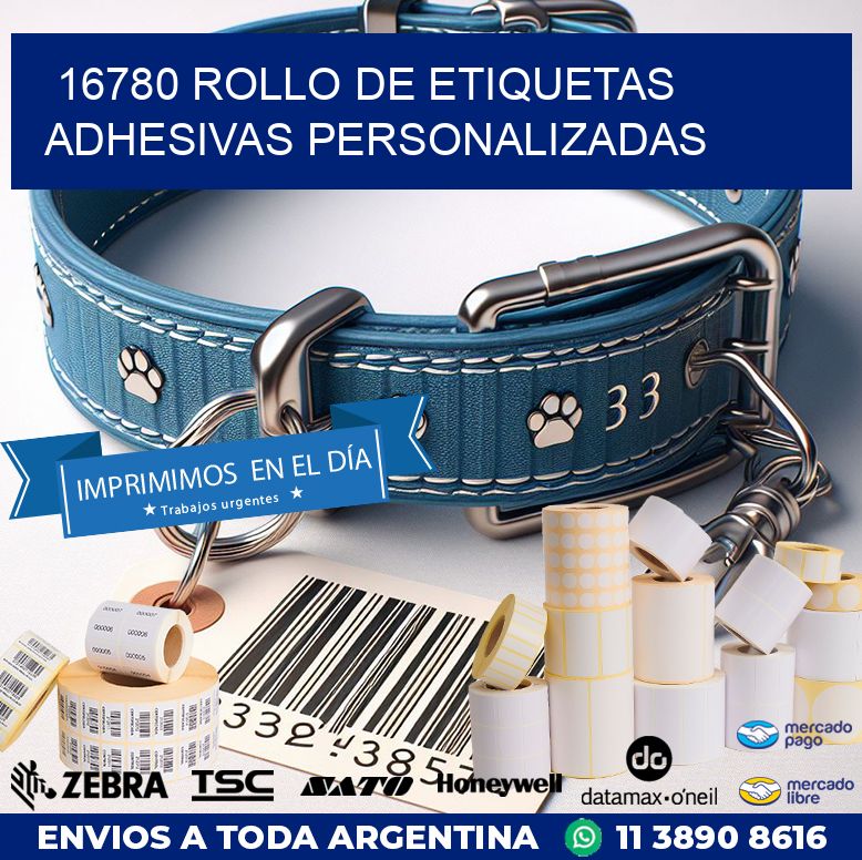 16780 ROLLO DE ETIQUETAS ADHESIVAS PERSONALIZADAS