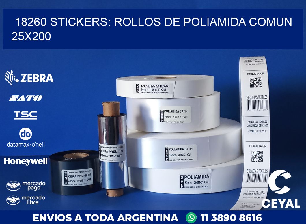 18260 STICKERS: ROLLOS DE POLIAMIDA COMUN 25X200
