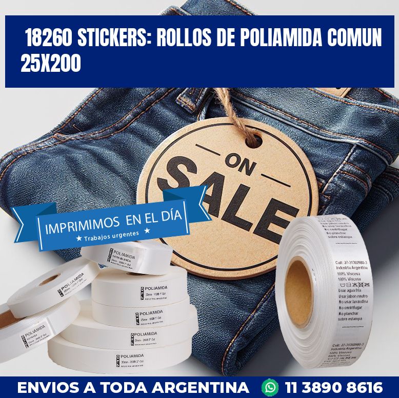 18260 STICKERS: ROLLOS DE POLIAMIDA COMUN 25X200