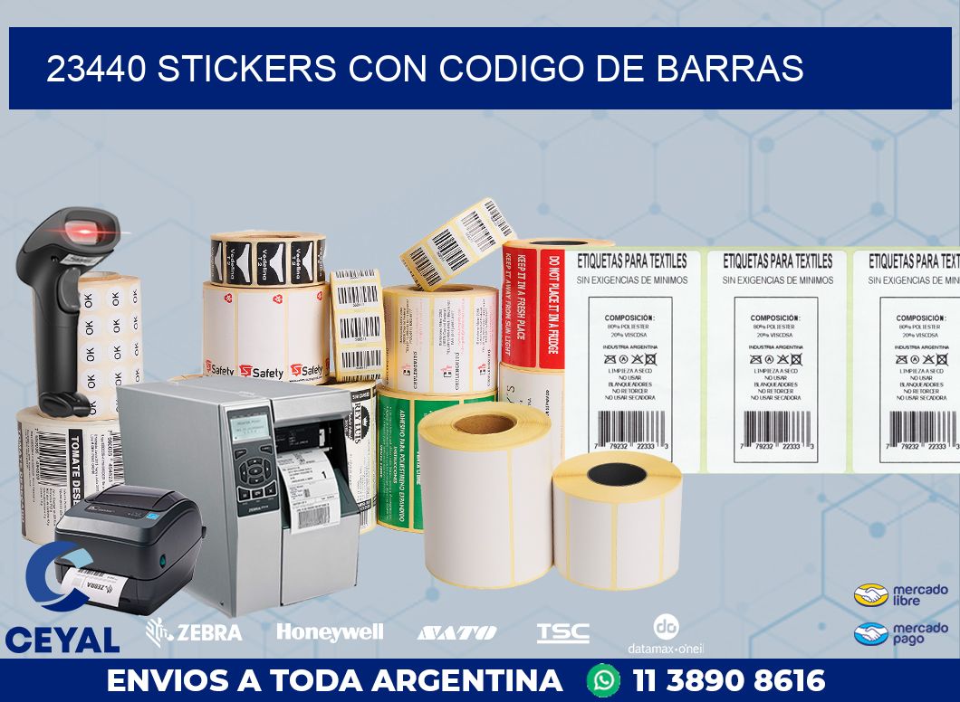 23440 STICKERS CON CODIGO DE BARRAS