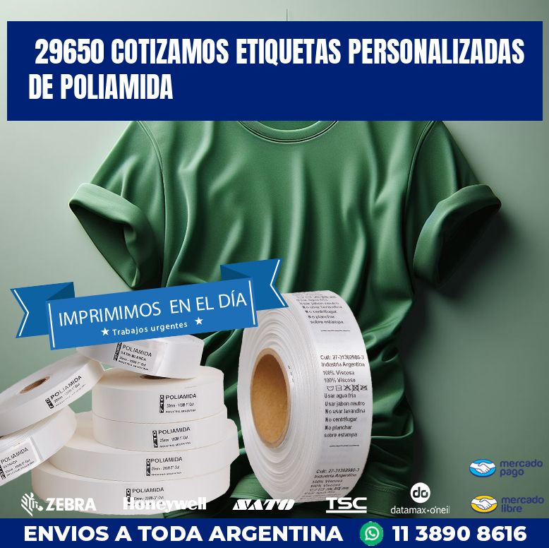 29650 COTIZAMOS ETIQUETAS PERSONALIZADAS DE POLIAMIDA