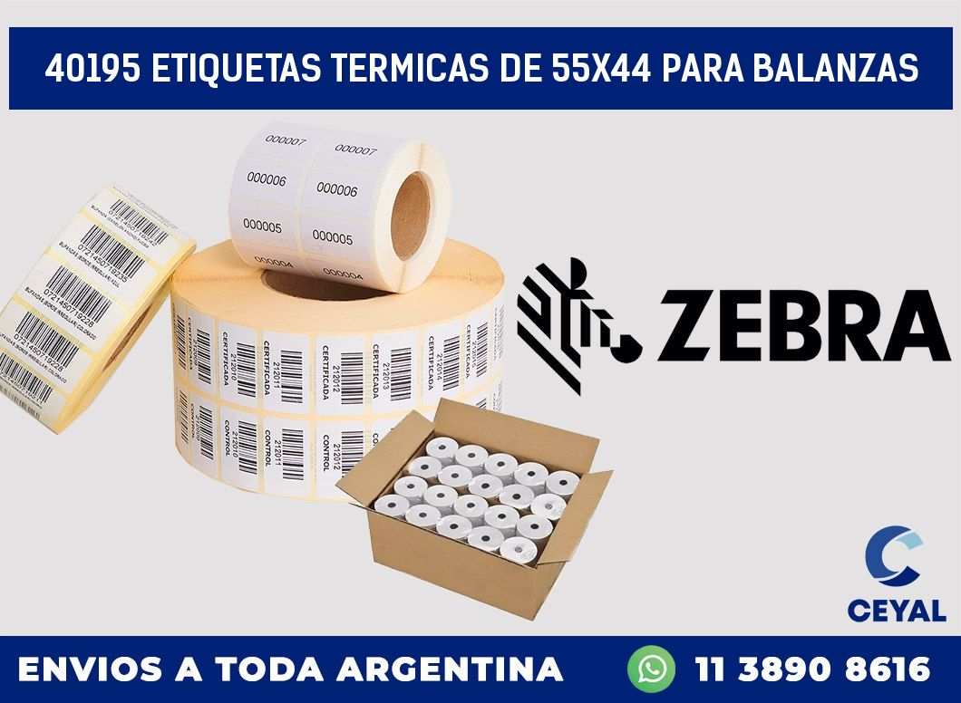 40195 ETIQUETAS TERMICAS DE 55X44 PARA BALANZAS