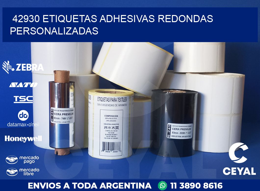 42930 ETIQUETAS ADHESIVAS REDONDAS PERSONALIZADAS