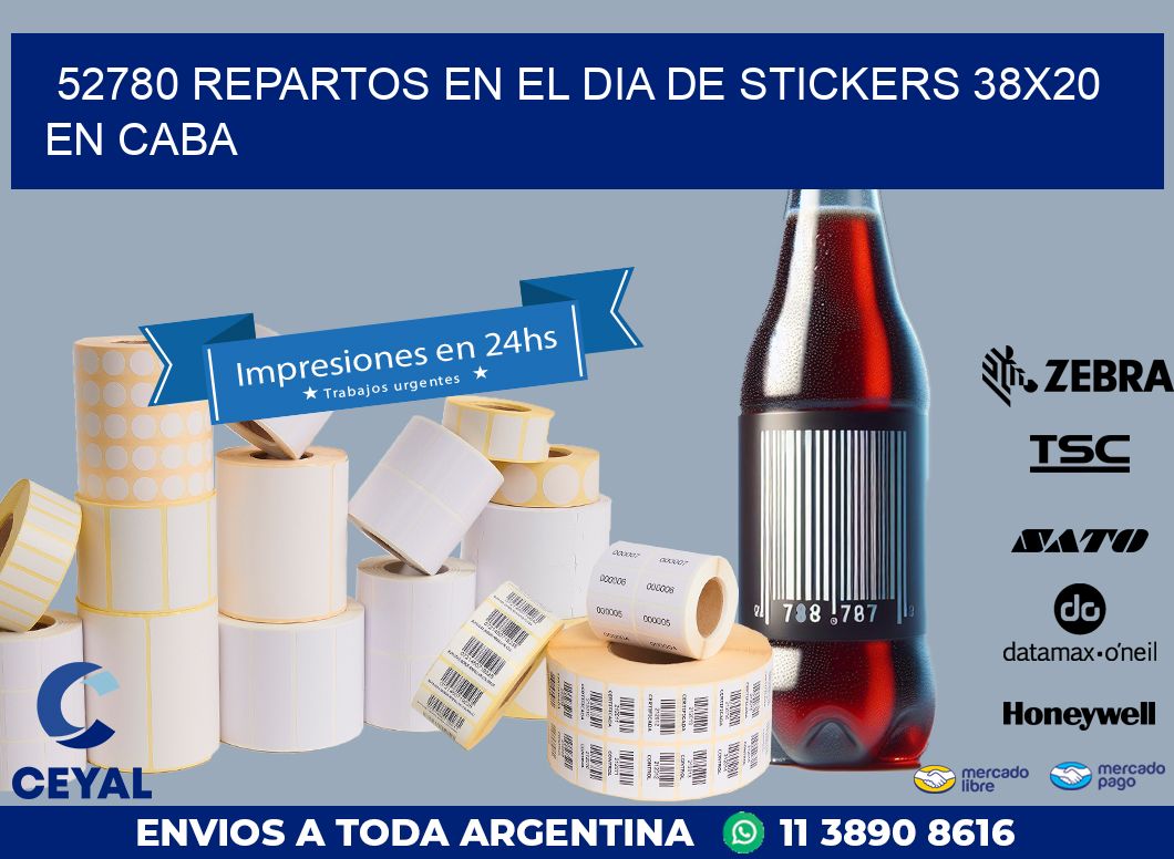 52780 REPARTOS EN EL DIA DE STICKERS 38X20 EN CABA