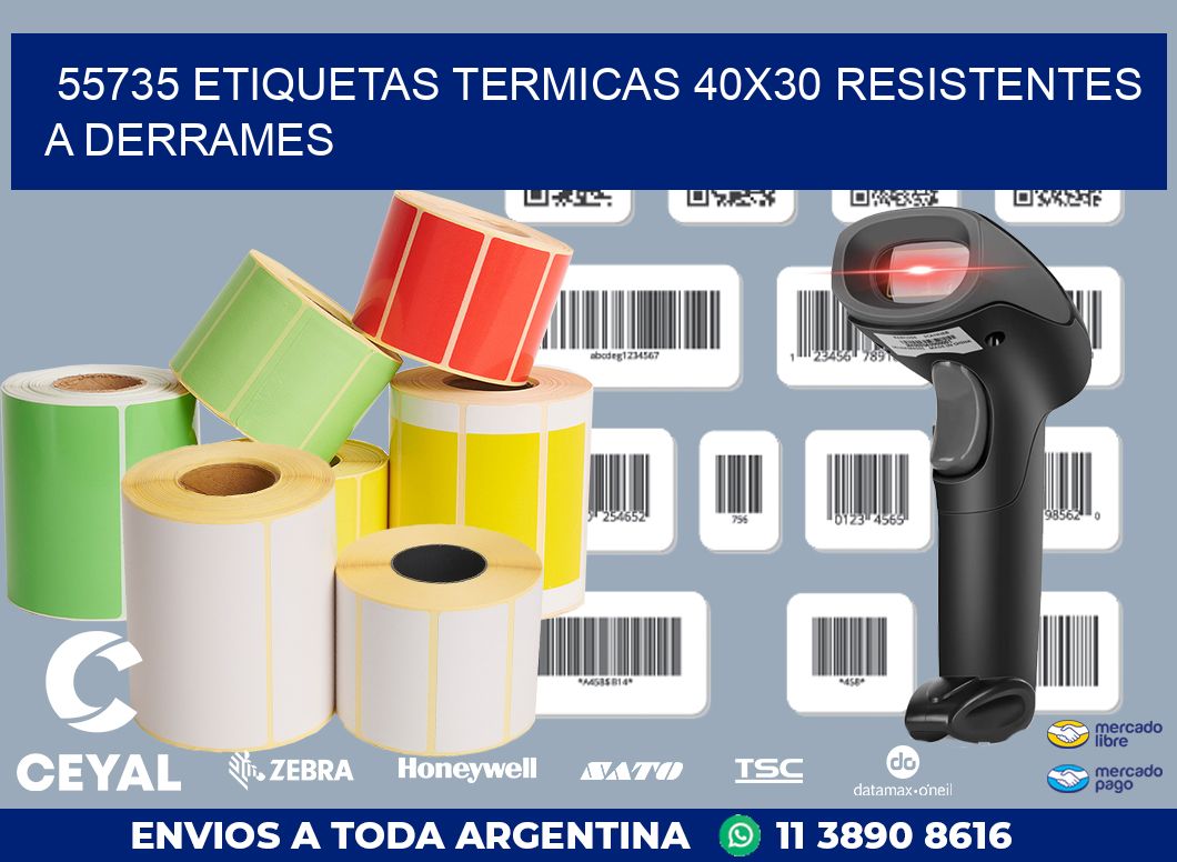 55735 ETIQUETAS TERMICAS 40X30 RESISTENTES A DERRAMES