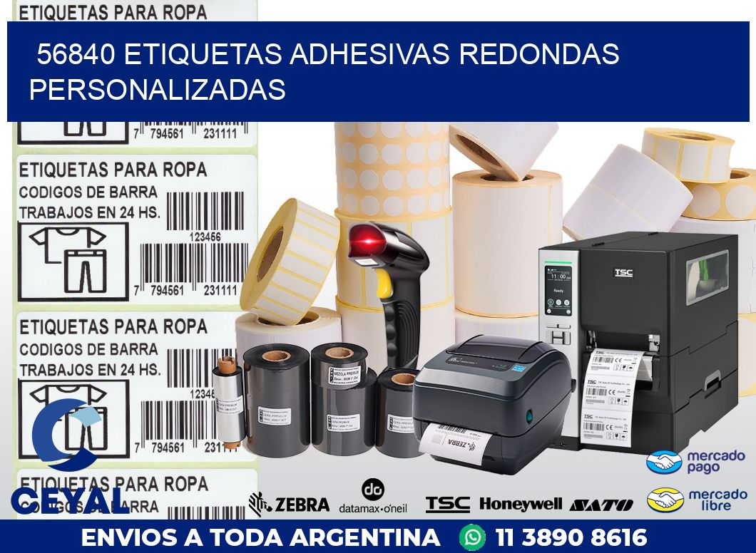 56840 ETIQUETAS ADHESIVAS REDONDAS PERSONALIZADAS