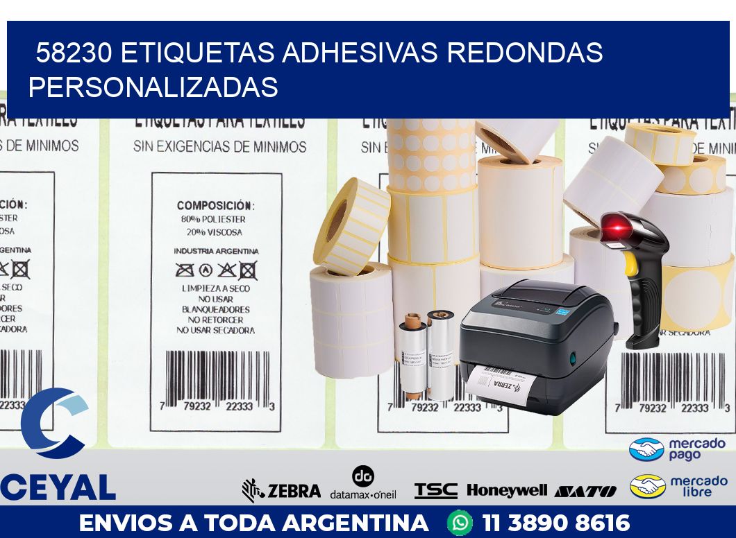 58230 ETIQUETAS ADHESIVAS REDONDAS PERSONALIZADAS