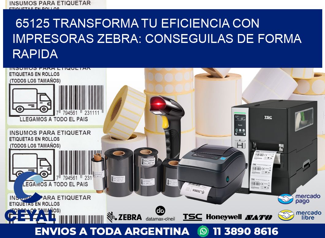 65125 TRANSFORMA TU EFICIENCIA CON IMPRESORAS ZEBRA: CONSEGUILAS DE FORMA RAPIDA