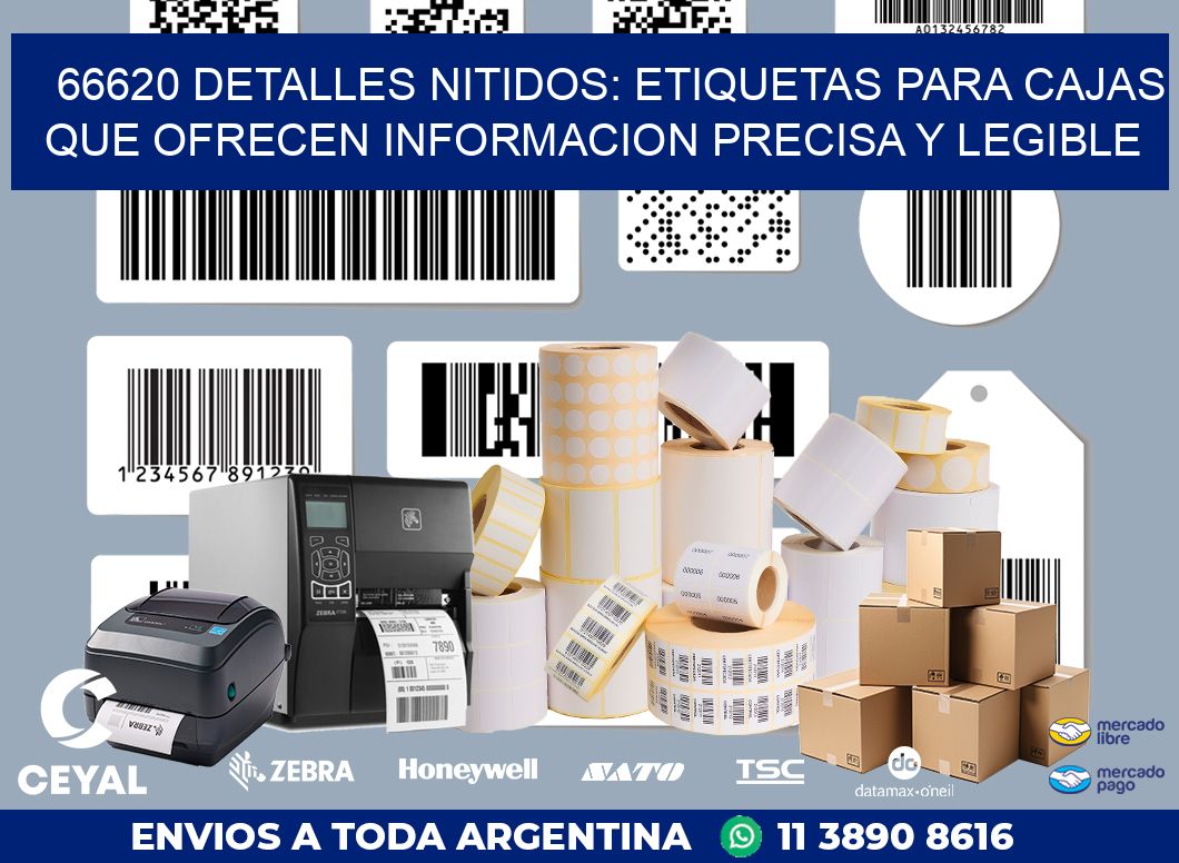 66620 DETALLES NITIDOS: ETIQUETAS PARA CAJAS QUE OFRECEN INFORMACION PRECISA Y LEGIBLE