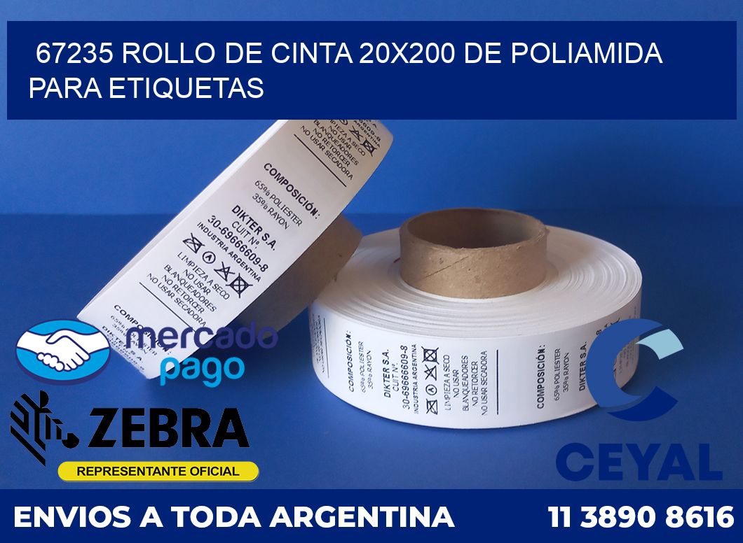 67235 ROLLO DE CINTA 20X200 DE POLIAMIDA PARA ETIQUETAS